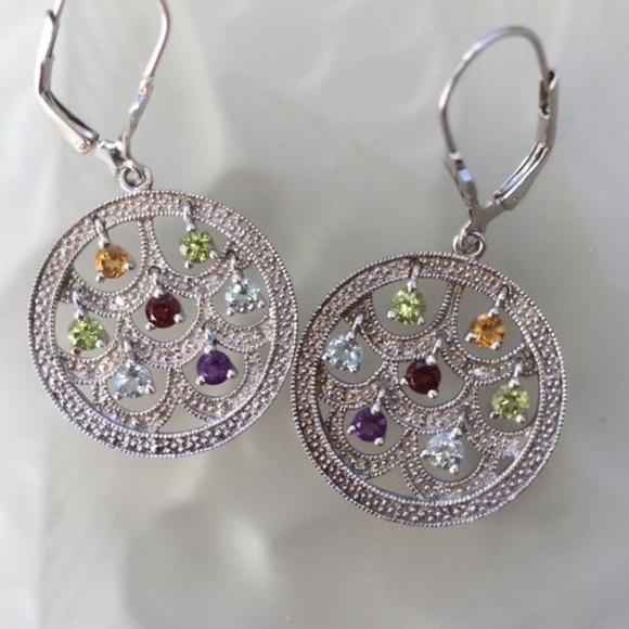 14k gold earrings with gemstones - Picture 5 of 7